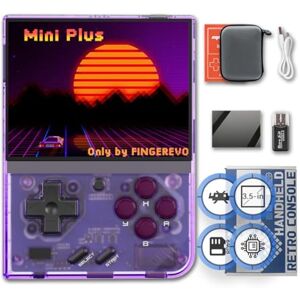 FINGEREVO Miyoo Mini Plus Consola de juegos portátil de 8.89 cm, visualización IPS 640 x 480, 3000 mAh, Miyoo-Mini+, con funda portátil, transparente, color morado FINGEREVO Miyoo Mini Plus Consola de juegos portátil de 8.89 cm, visualización IPS 640 x 480, 3000 mAh, Miyoo-Mini+, con funda portátil, transparente, color morado
