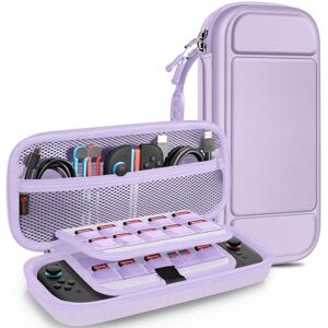 FINTIE Carrying Case for Nintendo Switch 2 (2025), Shockproof Hard Shell Switch 2 Case, Protective Cover Travel Bag with 19 Game Card & 2 Micro SD Card Slots & Inner Pocket, Lilac Purple FINTIE Carrying Case for Nintendo Switch 2 (2025), Shockproof Hard Shell Switch 2 Case, Protective Cover Travel Bag with 19 Game Card & 2 Micro SD Card Slots & Inner Pocket, Lilac Purple