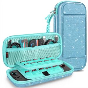 FINTIE Carrying Case for Nintendo Switch 2 (2025), Shockproof Hard Shell Switch 2 Case, Protective Cover Travel Bag with 19 Game Card & 2 Micro SD Card Slots & Inner Pocket, Glittering Blue FINTIE Carrying Case for Nintendo Switch 2 (2025), Shockproof Hard Shell Switch 2 Case, Protective Cover Travel Bag with 19 Game Card & 2 Micro SD Card Slots & Inner Pocket, Glittering Blue