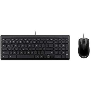Asus Cromado OS Teclado USB y Mouse óptico Combo, Negro Asus Cromado OS Teclado USB y Mouse óptico Combo, Negro