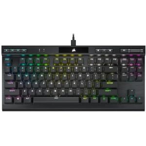 Corsair K70 RGB TKL Champion Series Tenkeyless Optical-Mechanical Gaming Keyboard (OPX RGB Optical-Mechanical Keyswitches, PBT Double-Shot Keycaps, Detachable USB-C Cable) QWERTY, NA Layout Black Corsair K70 RGB TKL Champion Series Tenkeyless Optical-Mechanical Gaming Keyboard (OPX RGB Optical-Mechanical Keyswitches, PBT Double-Shot Keycaps, Detachable USB-C Cable) QWERTY, NA Layout Black