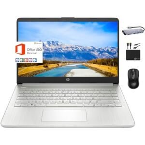 HP 2024 Premium 14" Micro-Edge portátil para estudiantes y negocios, Intel Quad-Core N4120, 8 GB RAM, 256 GB (128 GB eMMC + 128 GB tarjeta), cámara web, WiFi, Windows 11S + 1 año de Office 365 HP 2024 Premium 14" Micro-Edge portátil para estudiantes y negocios, Intel Quad-Core N4120, 8 GB RAM, 256 GB (128 GB eMMC + 128 GB tarjeta), cámara web, WiFi, Windows 11S + 1 año de Office 365
