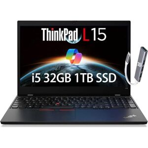 Lenovo ThinkPad L15 Laptop empresarial (15.6" FHD antirreflejos, Intel 4-Core i5-1135G7, 32GB RAM, 1TB PCIe SSD), cámara web, Thunderbolt 4, Ethernet, Wi-Fi 6, IST Hub, Win 11 Pro w/AI Copilot, Lenovo ThinkPad L15 Laptop empresarial (15.6" FHD antirreflejos, Intel 4-Core i5-1135G7, 32GB RAM, 1TB PCIe SSD), cámara web, Thunderbolt 4, Ethernet, Wi-Fi 6, IST Hub, Win 11 Pro w/AI Copilot,