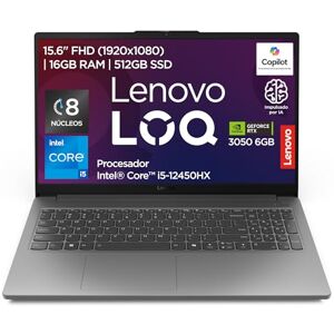 Lenovo Laptop LOQ 15IAX9E   NVIDIA GeForce RTX 3050 6 GB   15.6" FHD   Intel Core i5   16GB RAM 512GB SSD   Impulsado por IA   Windows 11 Lenovo Laptop LOQ 15IAX9E   NVIDIA GeForce RTX 3050 6 GB   15.6" FHD   Intel Core i5   16GB RAM 512GB SSD   Impulsado por IA   Windows 11
