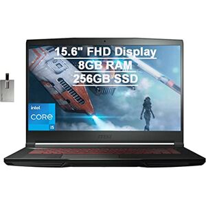 MSI computadora portátil GF63 Thin Gaming de 15.6 pulgadas FHD, Intel Core i5-10300H (Beats i7-9750H), 8GB RAM, 256GB PCIe SSD, teclado retroiluminado, GeForce GTX 1650 MaxQ, cámara web HD, Windows10, MSI computadora portátil GF63 Thin Gaming de 15.6 pulgadas FHD, Intel Core i5-10300H (Beats i7-9750H), 8GB RAM, 256GB PCIe SSD, teclado retroiluminado, GeForce GTX 1650 MaxQ, cámara web HD, Windows10,