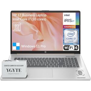 HP PC portátil con visualización táctil de 17,3 pulgadas HD+ visualización táctil para computadora portátil empresarial, Intel 10-Core i7, Windows 11 Pro, teclado retroiluminado de 10 teclas Huella HP PC portátil con visualización táctil de 17,3 pulgadas HD+ visualización táctil para computadora portátil empresarial, Intel 10-Core i7, Windows 11 Pro, teclado retroiluminado de 10 teclas Huella