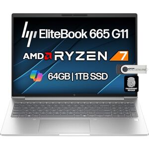 HP EliteBook 665 G11 Portátil empresarial de 16 pulgadas FHD+ Display, AMD Ryzen 7 7735U (Beats i7-1355U), 64GB DDR5 RAM, 1TB SSD PCIe, teclado retroiluminado, huella digital, Wi-Fi 6E + BT, RJ-45 HP EliteBook 665 G11 Portátil empresarial de 16 pulgadas FHD+ Display, AMD Ryzen 7 7735U (Beats i7-1355U), 64GB DDR5 RAM, 1TB SSD PCIe, teclado retroiluminado, huella digital, Wi-Fi 6E + BT, RJ-45