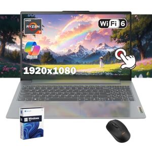 Lenovo IdeaPad Slim 3 Laptop de Negocios, pantalla táctil FHD IPS de 15.6", PC Copilot AI, 8 núcleos AMD Ryzen 7 5825U, Wi-Fi 6, Windows 11 Pro, con mouse Lenovo IdeaPad Slim 3 Laptop de Negocios, pantalla táctil FHD IPS de 15.6", PC Copilot AI, 8 núcleos AMD Ryzen 7 5825U, Wi-Fi 6, Windows 11 Pro, con mouse