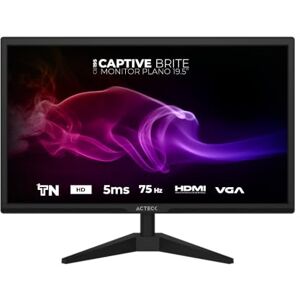 Acteck Monitor Plano 19.5" TN/Captive Brite CB195 / HD / 75Hz-60Hz / 5ms / 1xVGA / 1xHDMI / Vesa 75 x 75 mm/Negro Acteck Monitor Plano 19.5" TN/Captive Brite CB195 / HD / 75Hz-60Hz / 5ms / 1xVGA / 1xHDMI / Vesa 75 x 75 mm/Negro