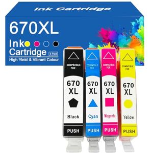 RIOMAN Cartuchos De Tinta 670 XL Compatibles para HP 670 Cartucho De Tinta 670 XL De Repuesto para HP Deskjet Ink Advantage 3525 4615 4620 4625 5525 6526 Impresoras RIOMAN Cartuchos De Tinta 670 XL Compatibles para HP 670 Cartucho De Tinta 670 XL De Repuesto para HP Deskjet Ink Advantage 3525 4615 4620 4625 5525 6526 Impresoras