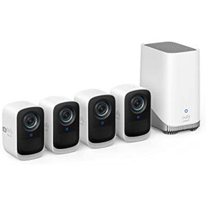 eufy Security Cam S300 (Cam 3C) Kit de 4 cámaras, cámara de seguridad para exteriores inalámbrica, cámara 4K, almacenamiento local ampliable, reconocimiento facial AI, reflector, visión eufy Security Cam S300 (Cam 3C) Kit de 4 cámaras, cámara de seguridad para exteriores inalámbrica, cámara 4K, almacenamiento local ampliable, reconocimiento facial AI, reflector, visión