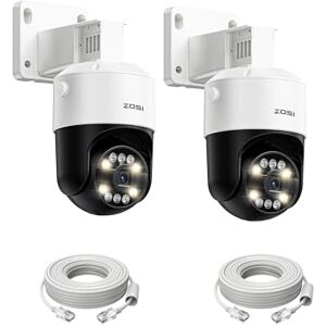 ZOSI Paquete de 2 cámaras de Seguridad complementarias C296 4K 8MP PoE IP Pan/Tilt con Cable Ethernet, detección de Mascotas de Cara Humana AI, visión Nocturna de Color de luz de Estrellas, ZOSI Paquete de 2 cámaras de Seguridad complementarias C296 4K 8MP PoE IP Pan/Tilt con Cable Ethernet, detección de Mascotas de Cara Humana AI, visión Nocturna de Color de luz de Estrellas,