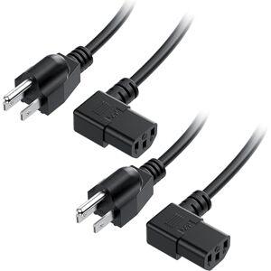 Cable Matters Paquete de 2 Cables de alimentación en ángulo Recto de 16 AWG (Cable de alimentación) de 10 pies (NEMA 5-15P a IEC C13 en ángulo) Cable Matters Paquete de 2 Cables de alimentación en ángulo Recto de 16 AWG (Cable de alimentación) de 10 pies (NEMA 5-15P a IEC C13 en ángulo)