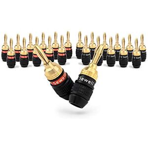 Sewell SW-29863-12 Cierres Banana Plugs 12 Pares, Conectores de Altavoz chapados en Oro, conexión rápida Sewell SW-29863-12 Cierres Banana Plugs 12 Pares, Conectores de Altavoz chapados en Oro, conexión rápida