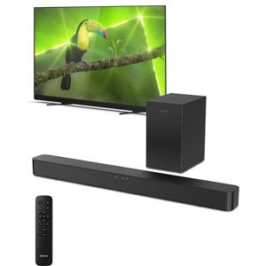 Philips B4500 Barra de Sonido para Smart TV, Barra de Sonido de 2.1 Canales con subwoofer, Altavoz de TV con Bluetooth y conectividad HDMI-ARC, Roku TV Ready, Control Remoto de aplicación, diseño Philips B4500 Barra de Sonido para Smart TV, Barra de Sonido de 2.1 Canales con subwoofer, Altavoz de TV con Bluetooth y conectividad HDMI-ARC, Roku TV Ready, Control Remoto de aplicación, diseño