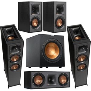 Klipsch Reference 2X R-625FA Dolby Atmos Floor Standing Speaker Bundle with R-12SW 12" 400W Powered Subwoofer, R-52C Two-Way Center Channel, R-41M Bookshelf Speakers (Pair), Black Klipsch Reference 2X R-625FA Dolby Atmos Floor Standing Speaker Bundle with R-12SW 12" 400W Powered Subwoofer, R-52C Two-Way Center Channel, R-41M Bookshelf Speakers (Pair), Black
