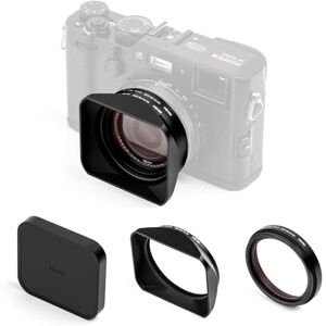 NiSi Kit de capó negro adaptador para Fujifilm X100 Series Protección de lente para cámaras Fuji X100 Diseño duradero, nano revestimiento NiSi Kit de capó negro adaptador para Fujifilm X100 Series Protección de lente para cámaras Fuji X100 Diseño duradero, nano revestimiento