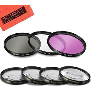 Big Mike's 58mm 7PC Filter Set for Canon Rebel T5, T6, T6i, T7i, EOS 80D, EOS 77D Cameras with Canon EF-S 18-55mm f/3.5-5.6 IS Lens Includes 3 PC Filter Kit (UV-CPL-FLD) and 4PC Close Up Filter Set (+1+2+4+10) Big Mike's 58mm 7PC Filter Set for Canon Rebel T5, T6, T6i, T7i, EOS 80D, EOS 77D Cameras with Canon EF-S 18-55mm f/3.5-5.6 IS Lens Includes 3 PC Filter Kit (UV-CPL-FLD) and 4PC Close Up Filter Set (+1+2+4+10)