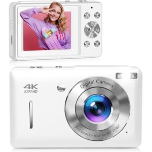 ceye Cámara digital, cámara FHD 1080P de 44 MP para niños con zoom de 16 X anti sacudidas, cámara pequeña compacta con tarjeta SD de 32 GB, cámara digital para adolescentes y niñas, niños y adultos (blanco ceye Cámara digital, cámara FHD 1080P de 44 MP para niños con zoom de 16 X anti sacudidas, cámara pequeña compacta con tarjeta SD de 32 GB, cámara digital para adolescentes y niñas, niños y adultos (blanco