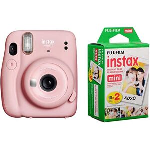 Fujifilm Instax Mini 11 cámara de película instantánea, Instax Mini película de luz Diurna instantánea, Paquete Doble, 20 exposiciones (Rosa Rubor) Fujifilm Instax Mini 11 cámara de película instantánea, Instax Mini película de luz Diurna instantánea, Paquete Doble, 20 exposiciones (Rosa Rubor)