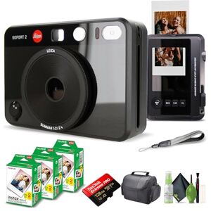 Leica Sofort 2 Película de fotos instantánea híbrida y cámara digital (negro) (19190) con visualización LCD con película instantánea Fujifilm 60 hojas + tarjeta de memoria de 128 GB + bolsa + kit de Leica Sofort 2 Película de fotos instantánea híbrida y cámara digital (negro) (19190) con visualización LCD con película instantánea Fujifilm 60 hojas + tarjeta de memoria de 128 GB + bolsa + kit de