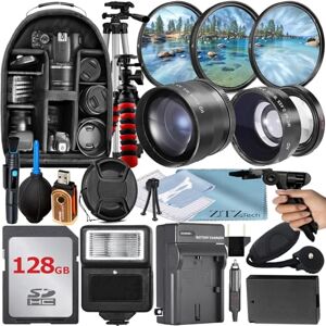 ZeeTech Paquete de accesorios de 49 mm para Canon EOS: R100, R50, R10, M5, M6 Mark II, M6 + batería LP-E17 + tarjeta de memoria de 128 GB + gran angular + teleobjetivo + cargador de batería + ZeeTech Paquete de accesorios de 49 mm para Canon EOS: R100, R50, R10, M5, M6 Mark II, M6 + batería LP-E17 + tarjeta de memoria de 128 GB + gran angular + teleobjetivo + cargador de batería +