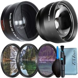 ZeeTech Paquete de accesorios de 49 mm para Canon EOS: R50, R100, M5, M6 Mark II, M6, R10, R7 + gran angular + teleobjetivo + kit de filtro + más (paquete de 8 piezas) ZeeTech Paquete de accesorios de 49 mm para Canon EOS: R50, R100, M5, M6 Mark II, M6, R10, R7 + gran angular + teleobjetivo + kit de filtro + más (paquete de 8 piezas)