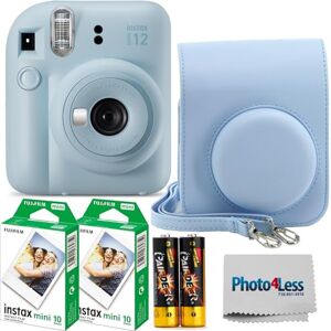 Fujifilm Instax Mini 12 cámara de película instantánea azul pastel, Instax Mini individual Pack película instantánea 20 impresiones, estuche prtotectivo, paquete de regalo Fujifilm Instax Mini 12 cámara de película instantánea azul pastel, Instax Mini individual Pack película instantánea 20 impresiones, estuche prtotectivo, paquete de regalo