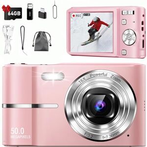 WEGOPAI Cámara Digital,Cámara Digital para Niños FHD 1080P 50MP Vlogging con Tarjeta 64GB,Pantalla IPS de 2.4'',Zoom 16X,Anti-Shake y Disparo Continuo Camara Fotografica Digicam Regalo para Niñas (Rosa) WEGOPAI Cámara Digital,Cámara Digital para Niños FHD 1080P 50MP Vlogging con Tarjeta 64GB,Pantalla IPS de 2.4'',Zoom 16X,Anti-Shake y Disparo Continuo Camara Fotografica Digicam Regalo para Niñas (Rosa)