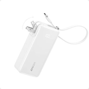 Anker 3-en-1 Power Bank USB C Cargador, Cargador Portátil de 10,000mAh con Cable USB-C Integrado y Enchufe Plegable, Batería Compacta de 30W Máx, para iPhone 17/16/15 Series, Samsung Galaxy, MacBook Anker 3-en-1 Power Bank USB C Cargador, Cargador Portátil de 10,000mAh con Cable USB-C Integrado y Enchufe Plegable, Batería Compacta de 30W Máx, para iPhone 17/16/15 Series, Samsung Galaxy, MacBook