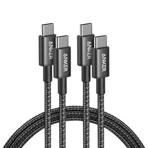 Anker Cable USB-C a USB-C 100W, paquete de 2 cables de 1.8 m (6 ft), cable tipo C de carga rápida para iPhone 17/16/15/14 Serie, MacBook Pro 2020, Pixel, Samsung Galaxy y más Anker Cable USB-C a USB-C 100W, paquete de 2 cables de 1.8 m (6 ft), cable tipo C de carga rápida para iPhone 17/16/15/14 Serie, MacBook Pro 2020, Pixel, Samsung Galaxy y más