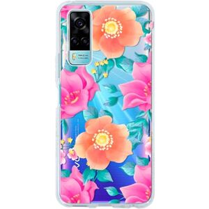 INSTACASE Funda Compatible con Vivo Y33 Carcasa Uso Rudo Flores Rosas, Protector Compatible con Vivo Y33 para Mujer, Case Flor Antigolpes TPU INSTACASE Funda Compatible con Vivo Y33 Carcasa Uso Rudo Flores Rosas, Protector Compatible con Vivo Y33 para Mujer, Case Flor Antigolpes TPU
