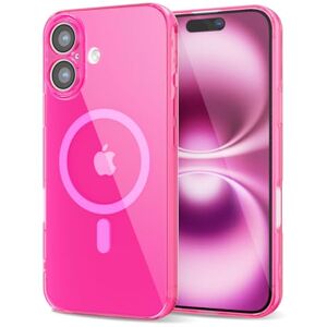 Svanove for iPhone 16 Plus Case Clear Compatible with Magsafe Silicone, Bright Transparent Thin Magnetic mag Safe Case Cute, Girly Trendy Slim Hard Camera Cover Protection, Fluorescent Neon Hot Pink Svanove for iPhone 16 Plus Case Clear Compatible with Magsafe Silicone, Bright Transparent Thin Magnetic mag Safe Case Cute, Girly Trendy Slim Hard Camera Cover Protection, Fluorescent Neon Hot Pink