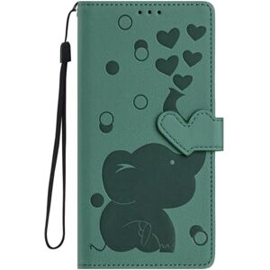 mouyenhobei Funda para Samsung S24 FE Funda de Piel con tarjeteros Protectora Funda para SM S24 FE Simpática funda de dibujos animados para móvil con estampado de elefantes con Tapa gnética integrada (Green) mouyenhobei Funda para Samsung S24 FE Funda de Piel con tarjeteros Protectora Funda para SM S24 FE Simpática funda de dibujos animados para móvil con estampado de elefantes con Tapa gnética integrada (Green)