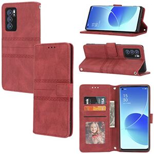glvz Funda Tipo Cartera Compatible con OPPO Reno 6 Pro,Funda para teléfono Satchel,Protector de Billetera Flip Stand Dual Card Slot para OPPO Reno 6 Pro (Rojo) glvz Funda Tipo Cartera Compatible con OPPO Reno 6 Pro,Funda para teléfono Satchel,Protector de Billetera Flip Stand Dual Card Slot para OPPO Reno 6 Pro (Rojo)