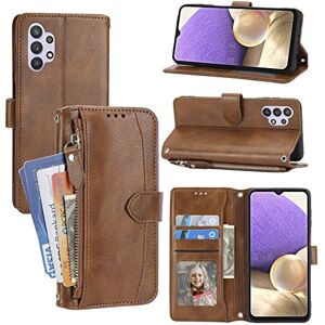 glvz Fundas Tipo Cartera Compatible con Samsung Galaxy A32 5G Funda Cruzada con Cremallera Piel sintética Soporte para Samsung Galaxy A32 5G Case (Marrón) glvz Fundas Tipo Cartera Compatible con Samsung Galaxy A32 5G Funda Cruzada con Cremallera Piel sintética Soporte para Samsung Galaxy A32 5G Case (Marrón)
