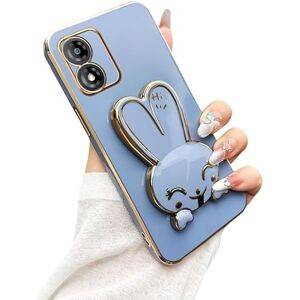 AireWiki Silicona Funda para Motorola E13 Case, con Soporte de Conejo Oculto Suave Lindas Carcasa para Mujeres Lujo Plating a Prueba de Golpes Protectora Cover Compatible con Motorola E13 Funda (Azul) AireWiki Silicona Funda para Motorola E13 Case, con Soporte de Conejo Oculto Suave Lindas Carcasa para Mujeres Lujo Plating a Prueba de Golpes Protectora Cover Compatible con Motorola E13 Funda (Azul)