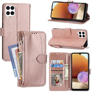 glvz Fundas Tipo Cartera Compatible con Samsung Galaxy A22 4G Funda Cruzada con Cremallera Piel sintética Soporte para Samsung Galaxy A22 4G Case (Oro Rosa) glvz Fundas Tipo Cartera Compatible con Samsung Galaxy A22 4G Funda Cruzada con Cremallera Piel sintética Soporte para Samsung Galaxy A22 4G Case (Oro Rosa)