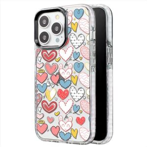 INSTACASE Funda Compatible con iPhone 13 Pro Carcasa Uso Rudo Corazones Rosas Azules y Amarillos, Protector Compatible con iPhone 13 Pro para Mujer, Case Corazón, Borde Blanco INSTACASE Funda Compatible con iPhone 13 Pro Carcasa Uso Rudo Corazones Rosas Azules y Amarillos, Protector Compatible con iPhone 13 Pro para Mujer, Case Corazón, Borde Blanco