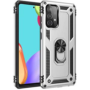 Dionsibei Carcasa de grado militar para Samsung Galaxy A52 5G 360 con anillo giratorio de metal, resistente a prueba de golpes, funda para Galaxy A52 5G/4G (plateada) Dionsibei Carcasa de grado militar para Samsung Galaxy A52 5G 360 con anillo giratorio de metal, resistente a prueba de golpes, funda para Galaxy A52 5G/4G (plateada)