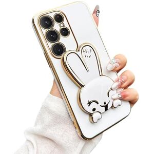 AireWiki Silicona Funda para Samsung Galaxy S24 Ultra Case, con Soporte de Conejo Oculto Lindas Lujo Plating a Prueba de Golpes Protectora Mujeres Carcasa Compatible con Samsung S24 Ultra Funda (Blanco) AireWiki Silicona Funda para Samsung Galaxy S24 Ultra Case, con Soporte de Conejo Oculto Lindas Lujo Plating a Prueba de Golpes Protectora Mujeres Carcasa Compatible con Samsung S24 Ultra Funda (Blanco)