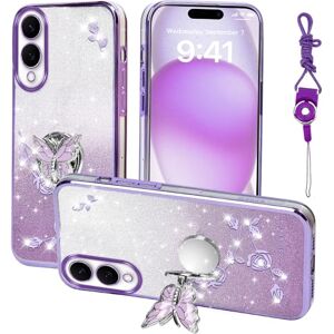 RTYQXK Funda para Samsung Galaxy S25 Edge (no compatible con S25), funda para teléfono celular para mujeres y niñas, funda protectora de TPU con diseño de mariposas florales con purpurina con RTYQXK Funda para Samsung Galaxy S25 Edge (no compatible con S25), funda para teléfono celular para mujeres y niñas, funda protectora de TPU con diseño de mariposas florales con purpurina con