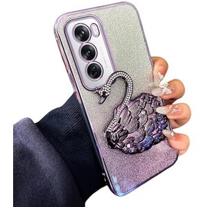 PAIYOTENG Funda de Silicona para OPPO Reno 12 Funda con Soporte Elegante Oculto de Lujo Chapado Transparente de Goma Cisne Suave Case Compatible con OPPO Reno 12 Purpurina Cover (Fucsia) PAIYOTENG Funda de Silicona para OPPO Reno 12 Funda con Soporte Elegante Oculto de Lujo Chapado Transparente de Goma Cisne Suave Case Compatible con OPPO Reno 12 Purpurina Cover (Fucsia)