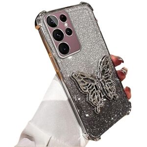 AireWiki Suave Funda para Samsung Galaxy S22 Ultra Funda con Plegable Mariposas Brillante Mujeres Carcasa, Purpurina Delgado Protectora de Cámara a Prueba de Golpes Cover con Samsung S22 Ultra Case (Plata) AireWiki Suave Funda para Samsung Galaxy S22 Ultra Funda con Plegable Mariposas Brillante Mujeres Carcasa, Purpurina Delgado Protectora de Cámara a Prueba de Golpes Cover con Samsung S22 Ultra Case (Plata)