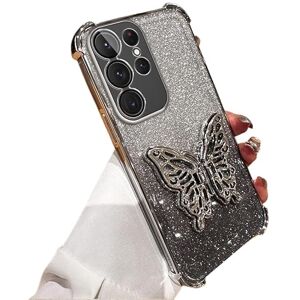 AireWiki Suave Funda para Samsung Galaxy S24 Ultra Funda con Plegable Mariposas Brillante Mujeres Carcasa, Purpurina Delgado Protectora de Cámara a Prueba de Golpes Cover con Samsung S24 Ultra Case (Plata) AireWiki Suave Funda para Samsung Galaxy S24 Ultra Funda con Plegable Mariposas Brillante Mujeres Carcasa, Purpurina Delgado Protectora de Cámara a Prueba de Golpes Cover con Samsung S24 Ultra Case (Plata)