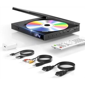 SHIWAKOTO Reproductor de DVD Mini HD 1080P para TV, Reproductores de DVD sin restricciones regionales, Compatible con HDMI/RCA/USB/AUX, reproducción Desde Memoria y Mando a Distancia, NTSC/PAL SHIWAKOTO Reproductor de DVD Mini HD 1080P para TV, Reproductores de DVD sin restricciones regionales, Compatible con HDMI/RCA/USB/AUX, reproducción Desde Memoria y Mando a Distancia, NTSC/PAL
