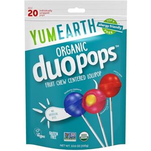 YumEarth Paletas orgánicas Duo Pops, paletas con centros de masticación de frutas, aptas para alérgicos (los 9 mejores gratis), sin tintes ni sabores artificiales, sin OMG, sin gluten, bocadillos YumEarth Paletas orgánicas Duo Pops, paletas con centros de masticación de frutas, aptas para alérgicos (los 9 mejores gratis), sin tintes ni sabores artificiales, sin OMG, sin gluten, bocadillos