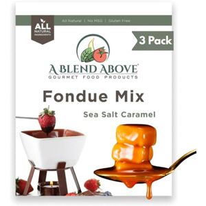 A Blend Above Gourmet Food Products A Blend Above Sea Salt Caramel Fondue Mix, Best Sellers (3 Pack), All Natural Flavor, No MSG, Gluten-Free. No Preservatives, Easy to Make, Fruit Dip, Premium Fondue Dipping, Gourmet Chocolate Fondue, Perfect for Dessert A Blend Above Gourmet Food Products A Blend Above Sea Salt Caramel Fondue Mix, Best Sellers (3 Pack), All Natural Flavor, No MSG, Gluten-Free. No Preservatives, Easy to Make, Fruit Dip, Premium Fondue Dipping, Gourmet Chocolate Fondue, Perfect for Dessert