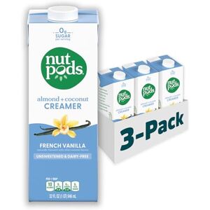 nutpods Crema para café sin lácteos y sabor a vainilla francesa sin azúcar Paquete de 3 de 32 oz 32 onzas líquidas (paquete de nutpods Crema para café sin lácteos y sabor a vainilla francesa sin azúcar Paquete de 3 de 32 oz 32 onzas líquidas (paquete de