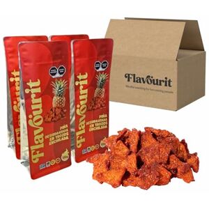 FLAVOURIT Piña Deshidratada En Trozos Enchilada Snacks de frutas Botana Saludable 100% Natural Sin OGM Kosher Sin Gluten Fair Trade 4 Bolsas de 320g (11.2 oz) Mango Manzana Piña Yaca y Platano. FLAVOURIT Piña Deshidratada En Trozos Enchilada Snacks de frutas Botana Saludable 100% Natural Sin OGM Kosher Sin Gluten Fair Trade 4 Bolsas de 320g (11.2 oz) Mango Manzana Piña Yaca y Platano.